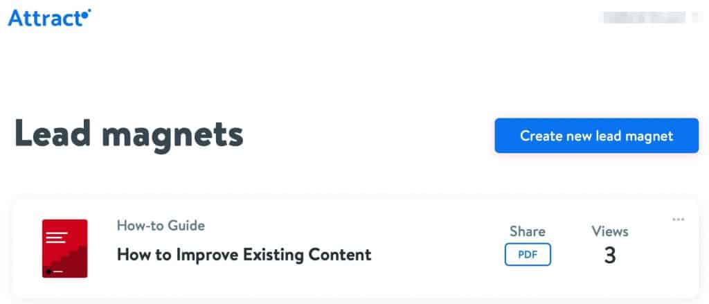 Click on Create new lead magnet to get started