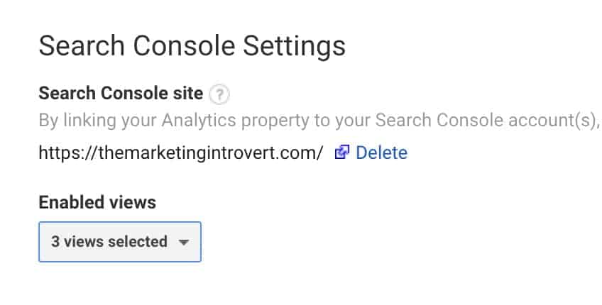 Google Search Console Enabled Inside Google Analytics