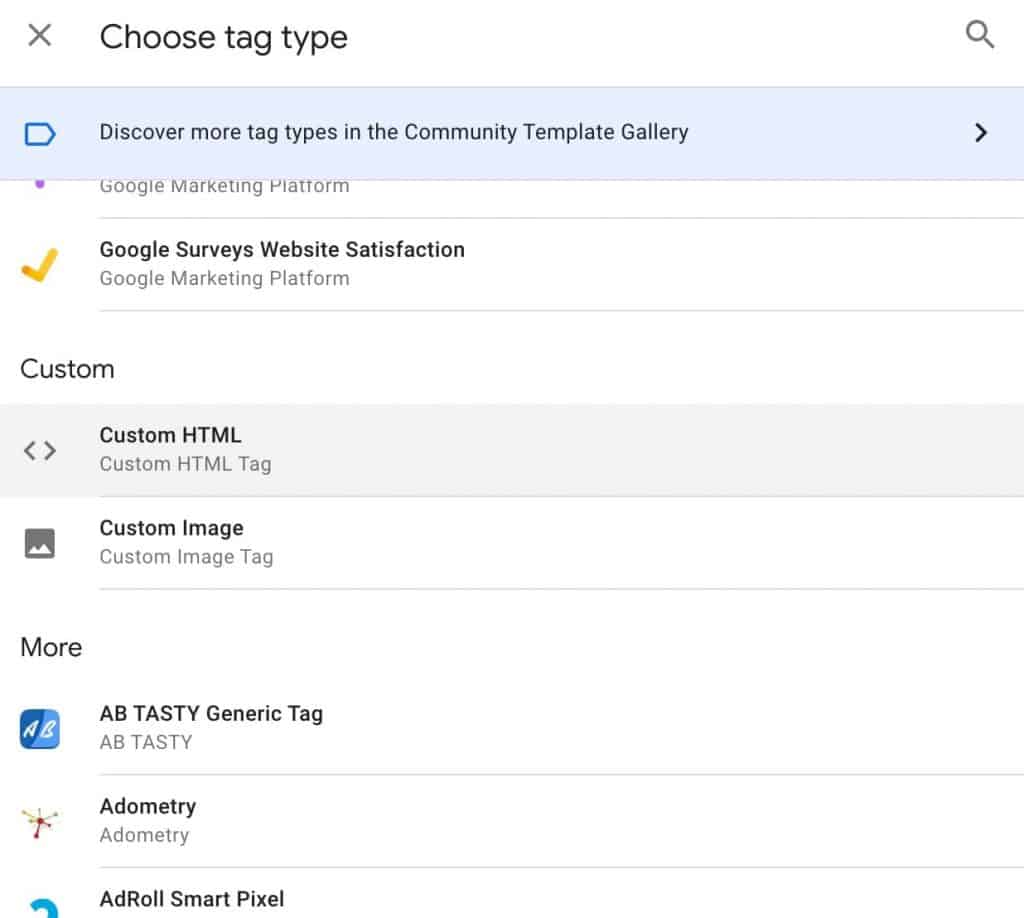 Custom HTML Tag in Google Tag Manager