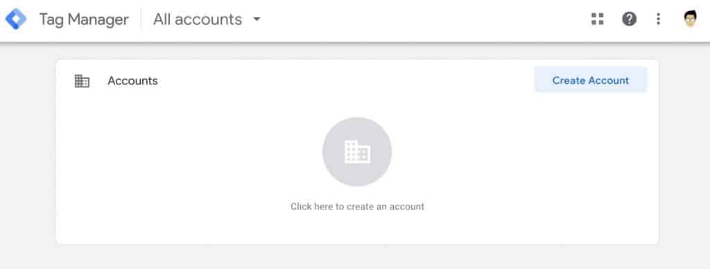 Google Tag Manager Setup Screen