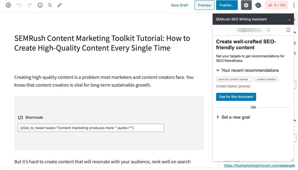 How to link newly created SEO Content Template to WordPress SEO Writing Assistant