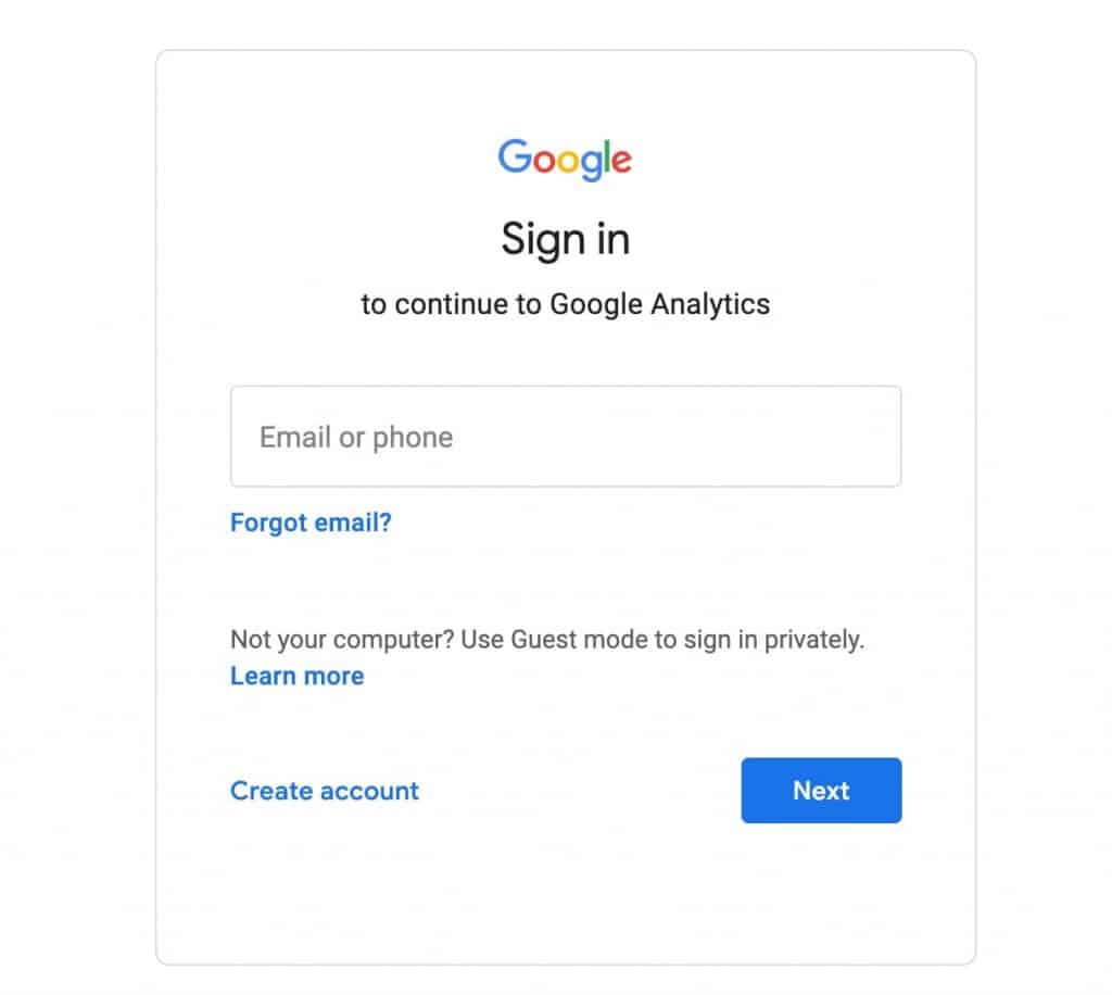 Sign in Page to Google Gmail