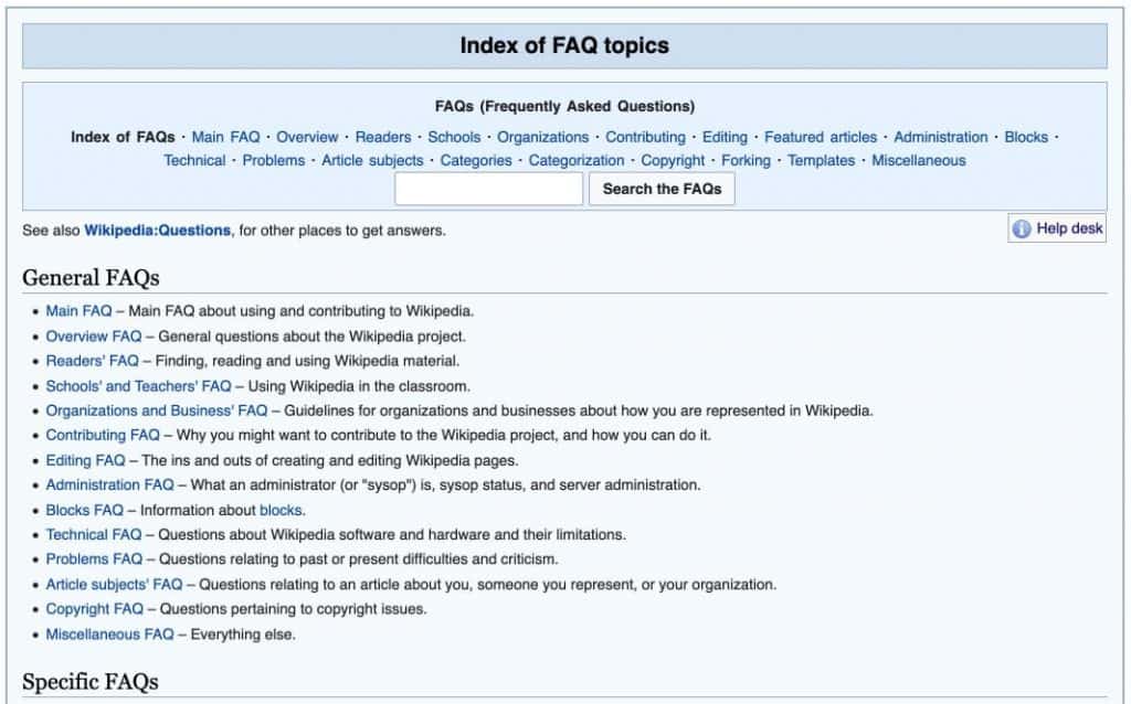Wikipedia FAQ Page
