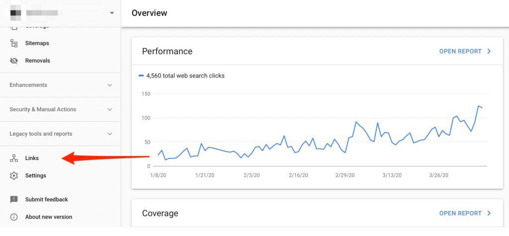 Find backlinks in Google Search Console