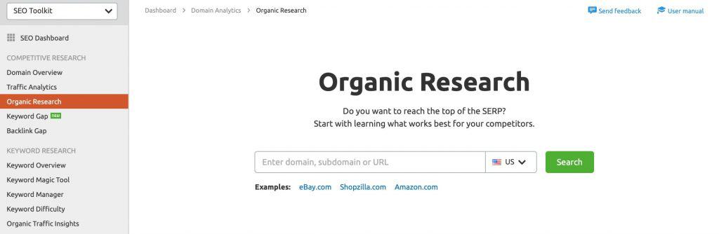 SEMRush Organic Research