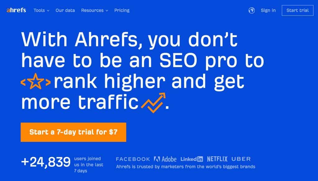 Ahrefs Homepage